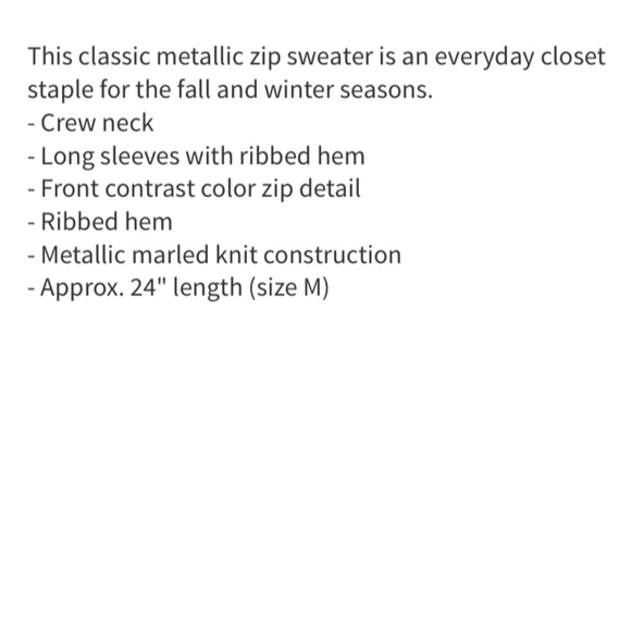 Papillon Metallic Zip Sweater - Picture 3 of 4